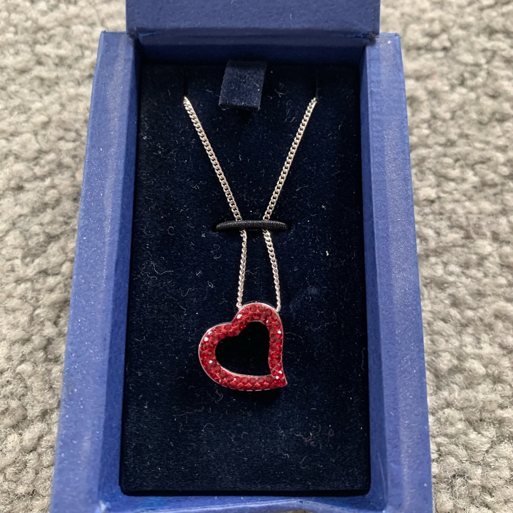 Swarovski Sterling Silver Crystal Heart Necklace